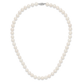 14k WG 7-8mm Near Rnd Wht Freshwater Cultured Pearl 18in Necklace