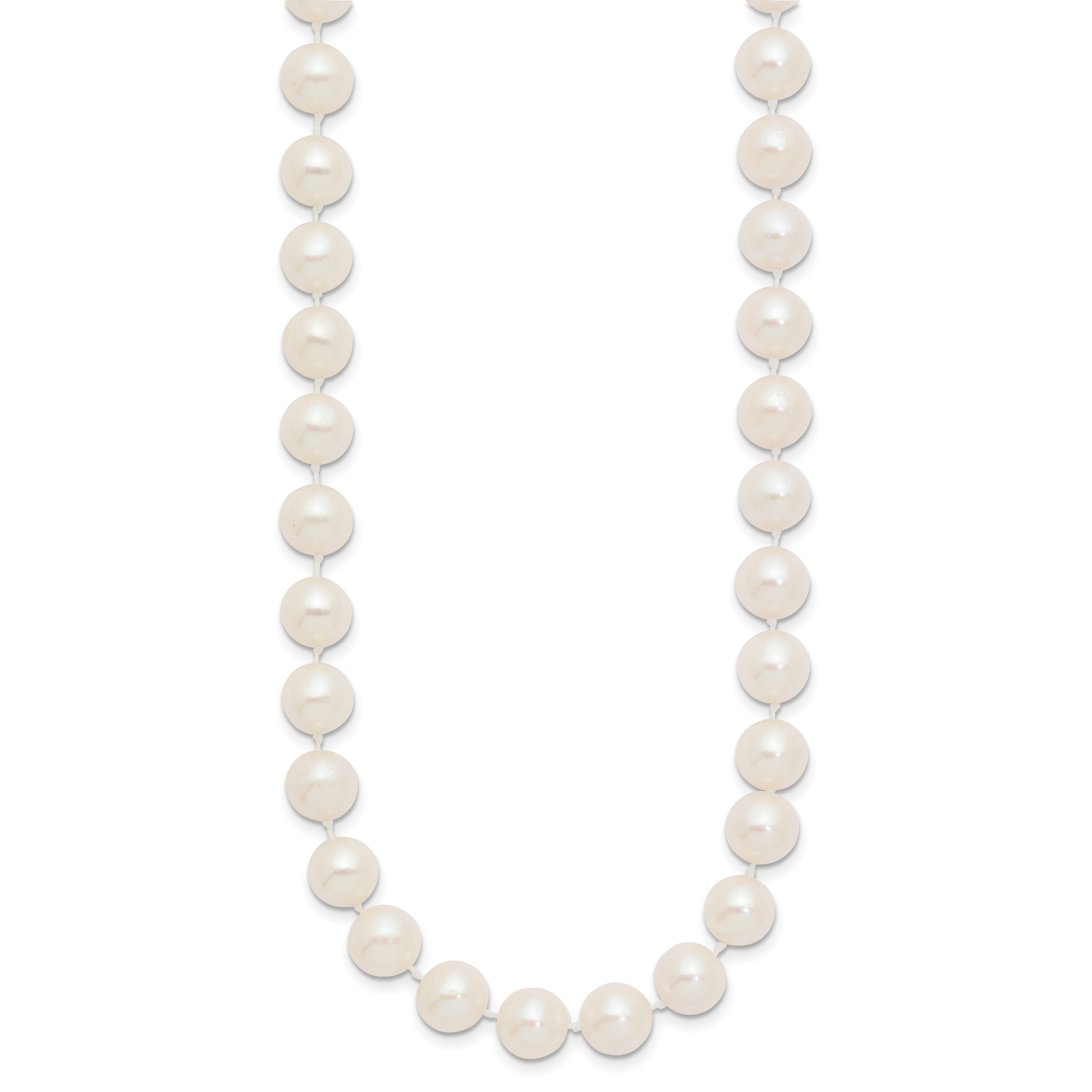 14k 8-9mm White Near Round Freshwater Cultured Pearl Necklace