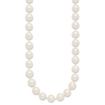 14k 9-10mm White Near Round Freshwater Cultured Pearl Necklace