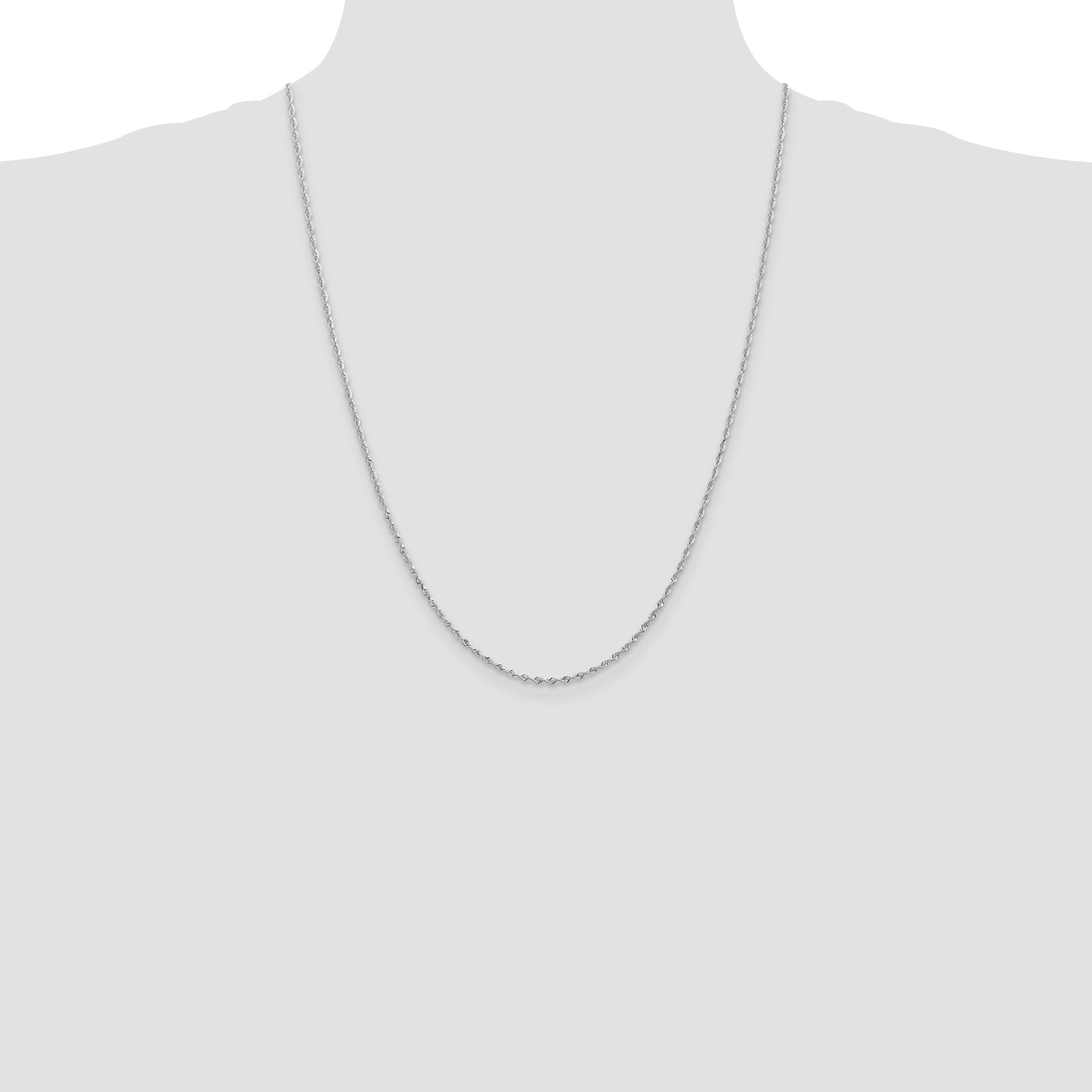 14k White Gold 1.85mm D/C Quadruple Rope Chain