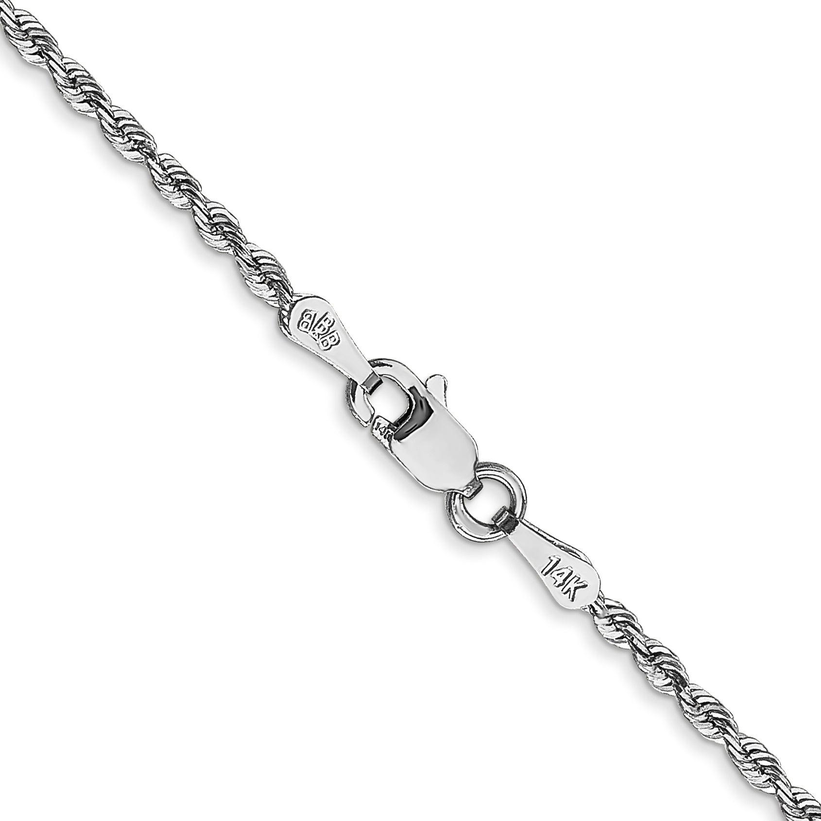 14k White Gold 1.85mm D/C Quadruple Rope Chain