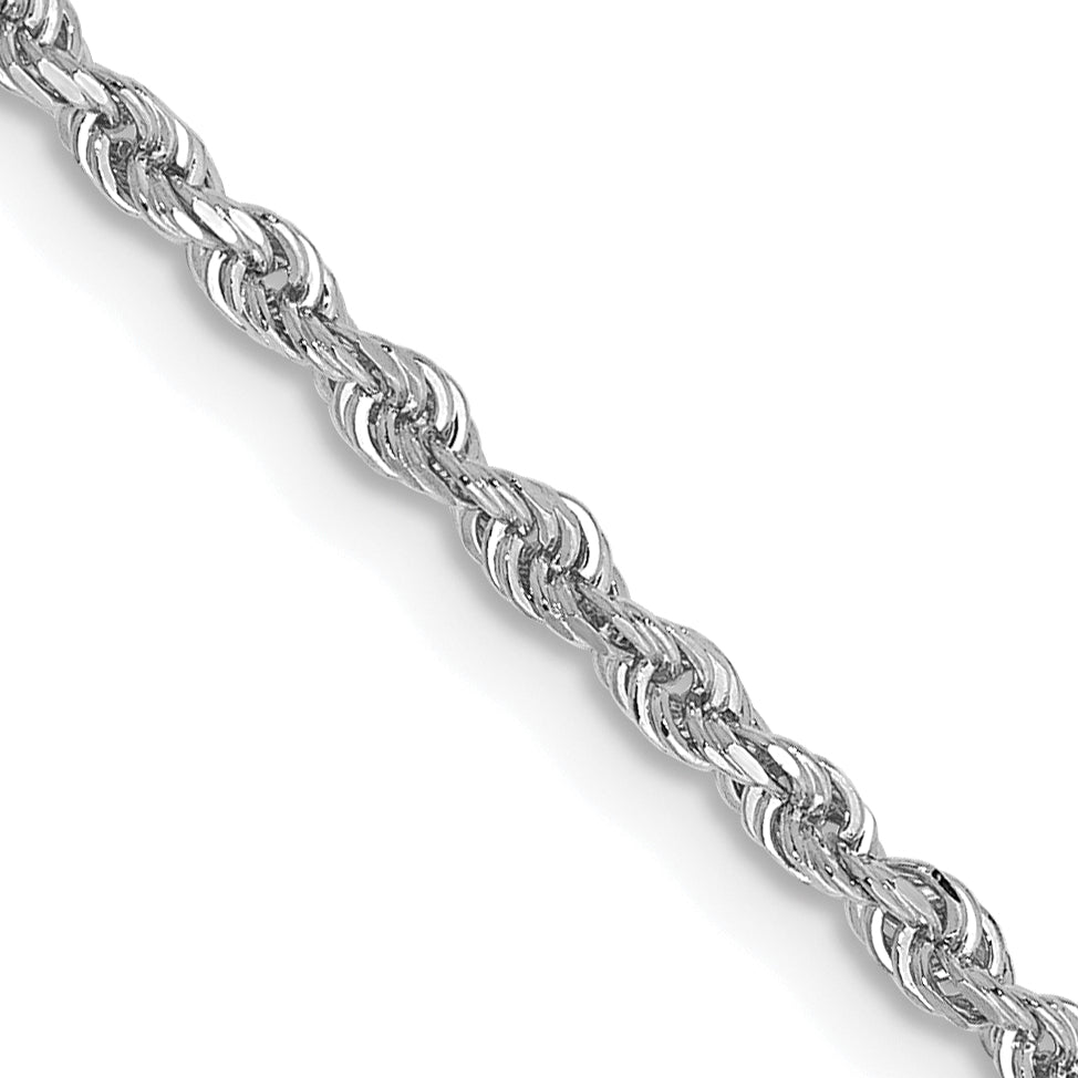 14k White Gold 2.0mm D/C Quadruple Rope Chain
