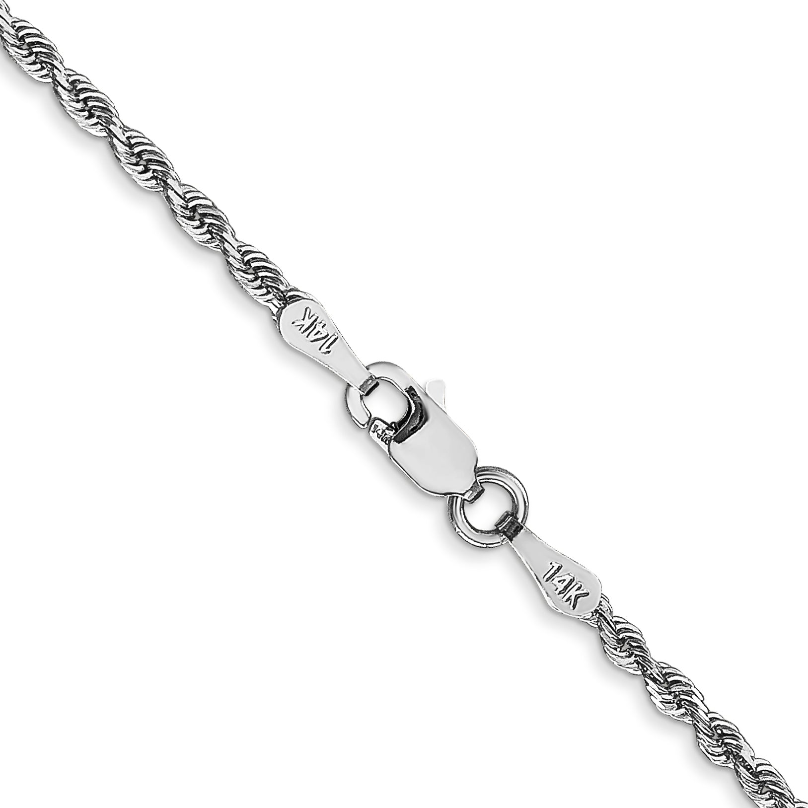 14k White Gold 2.0mm D/C Quadruple Rope Chain