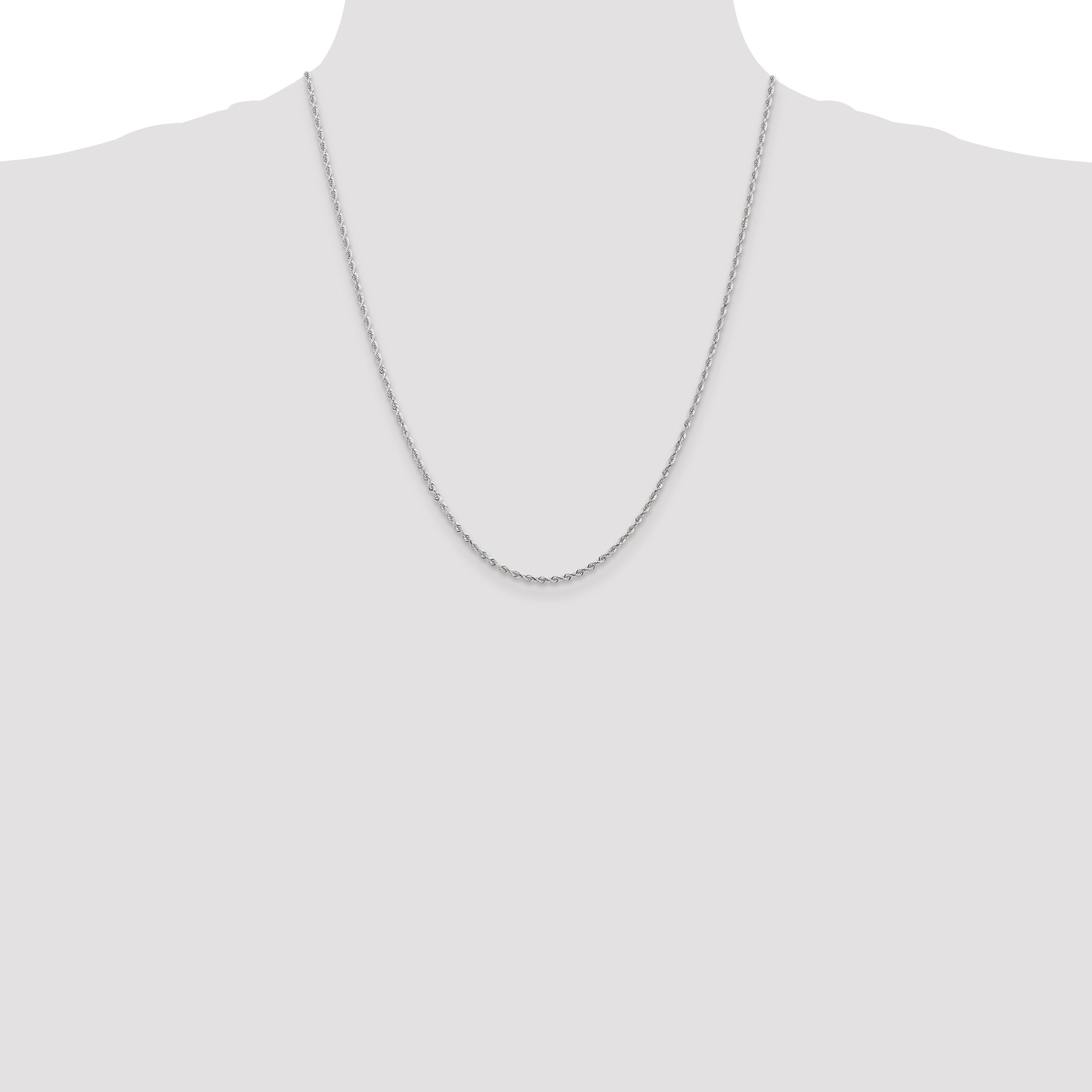 14k White Gold 2.0mm D/C Quadruple Rope Chain