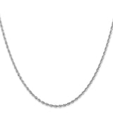 14k White Gold 2.0mm D/C Quadruple Rope Chain