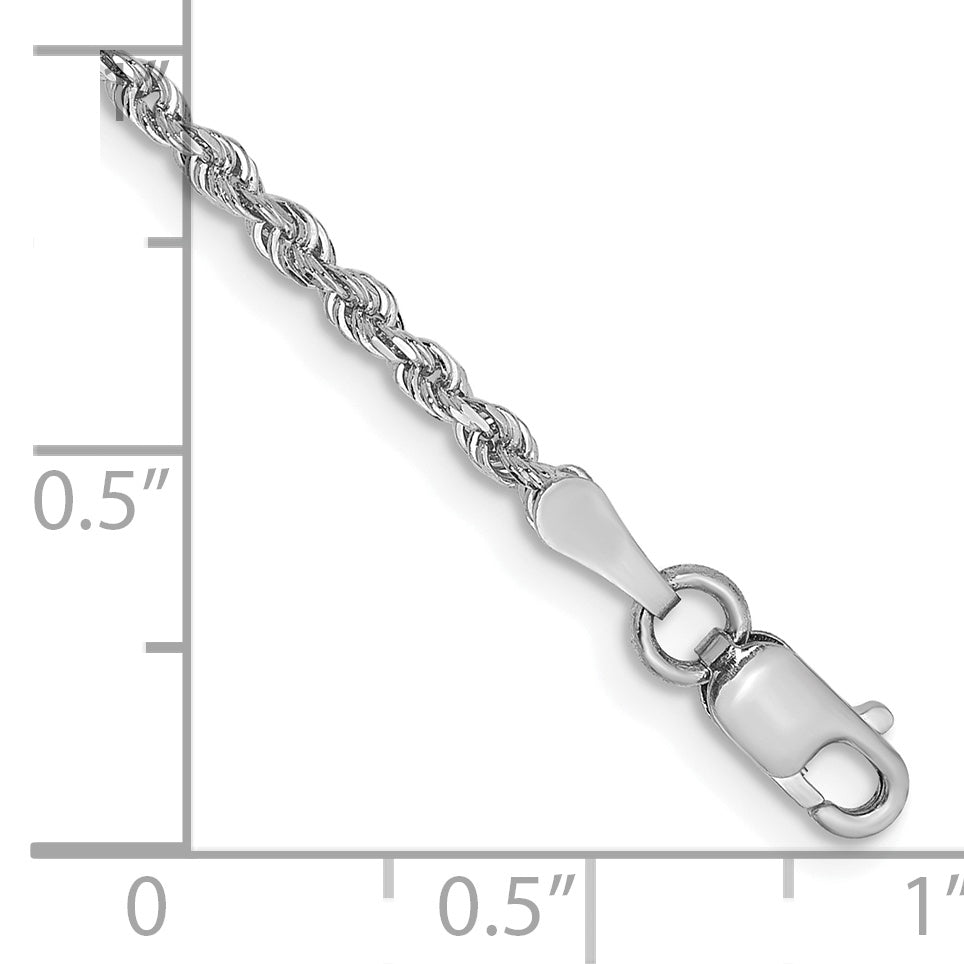14k White Gold 2.0mm D/C Quadruple Rope Chain Anklet