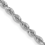 14k White Gold 2.25mm D/C Quadruple Rope Chain