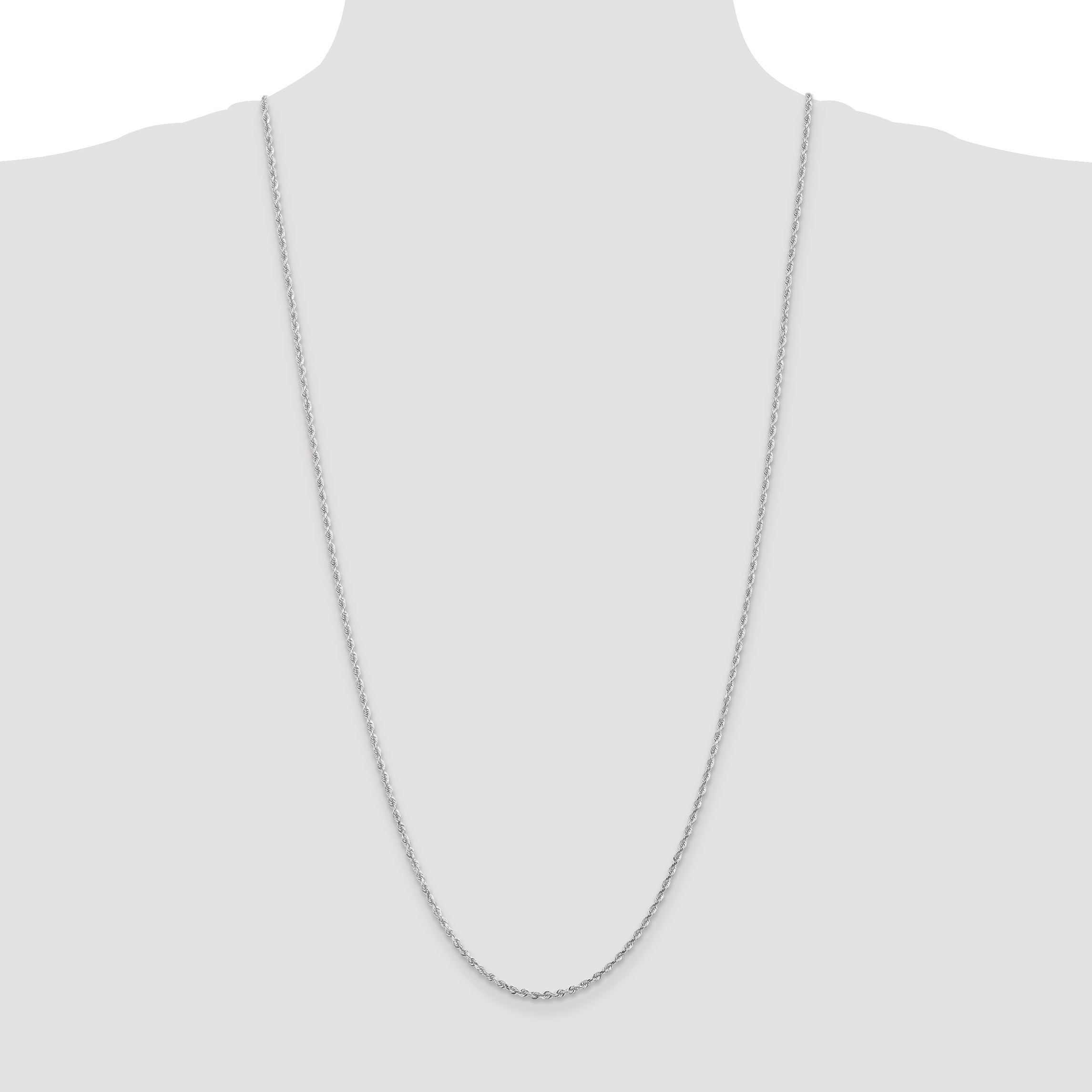 14k White Gold 2.25mm D/C Quadruple Rope Chain