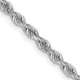 14k White Gold 2.75mm D/C Quadruple Rope Chain