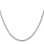 14k White Gold 2.75mm D/C Quadruple Rope Chain