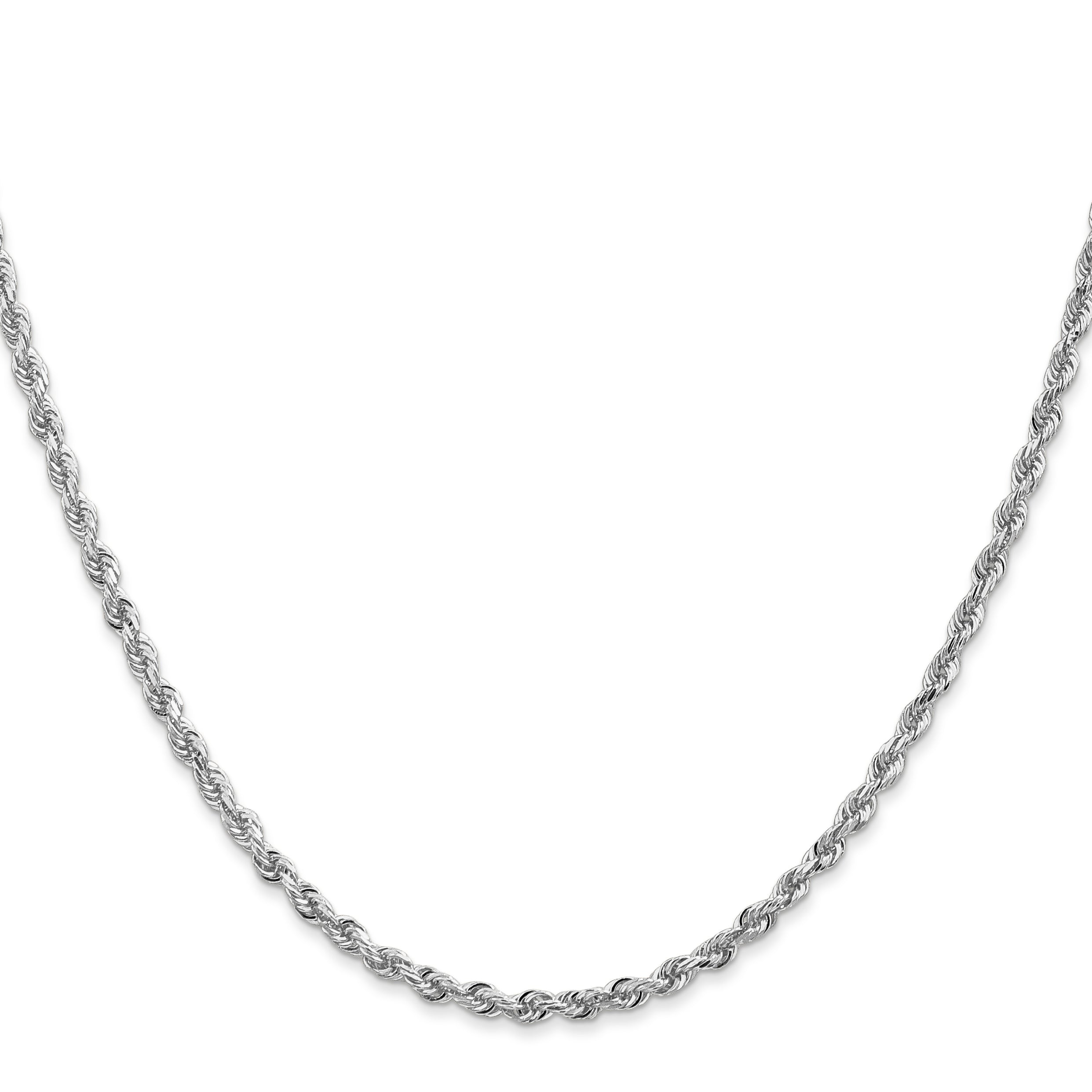 14k White Gold 2.75mm D/C Quadruple Rope Chain