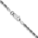 14k White Gold 2.75mm D/C Quadruple Rope Chain