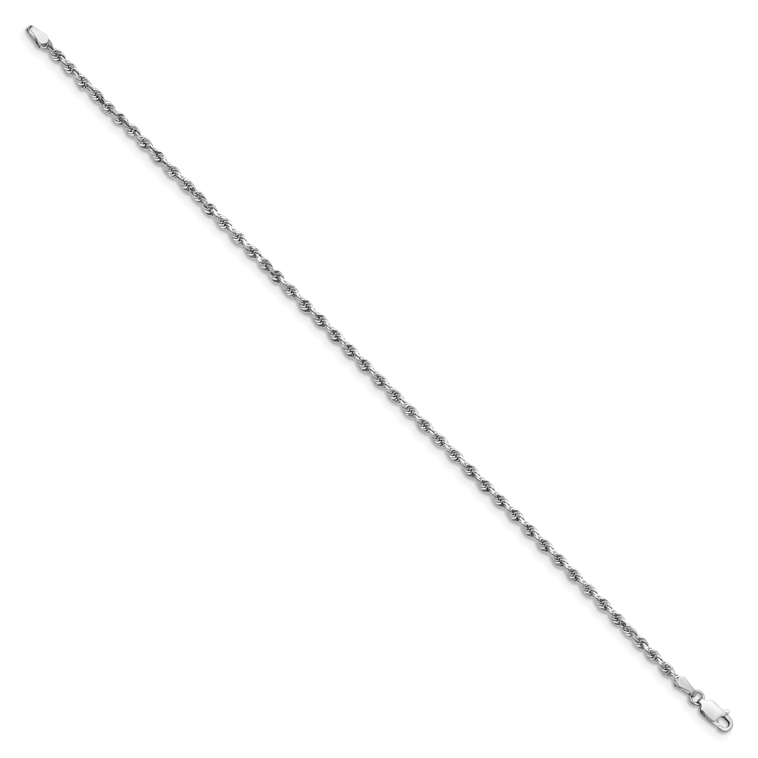 14k White Gold 2.75mm D/C Quadruple Rope Chain