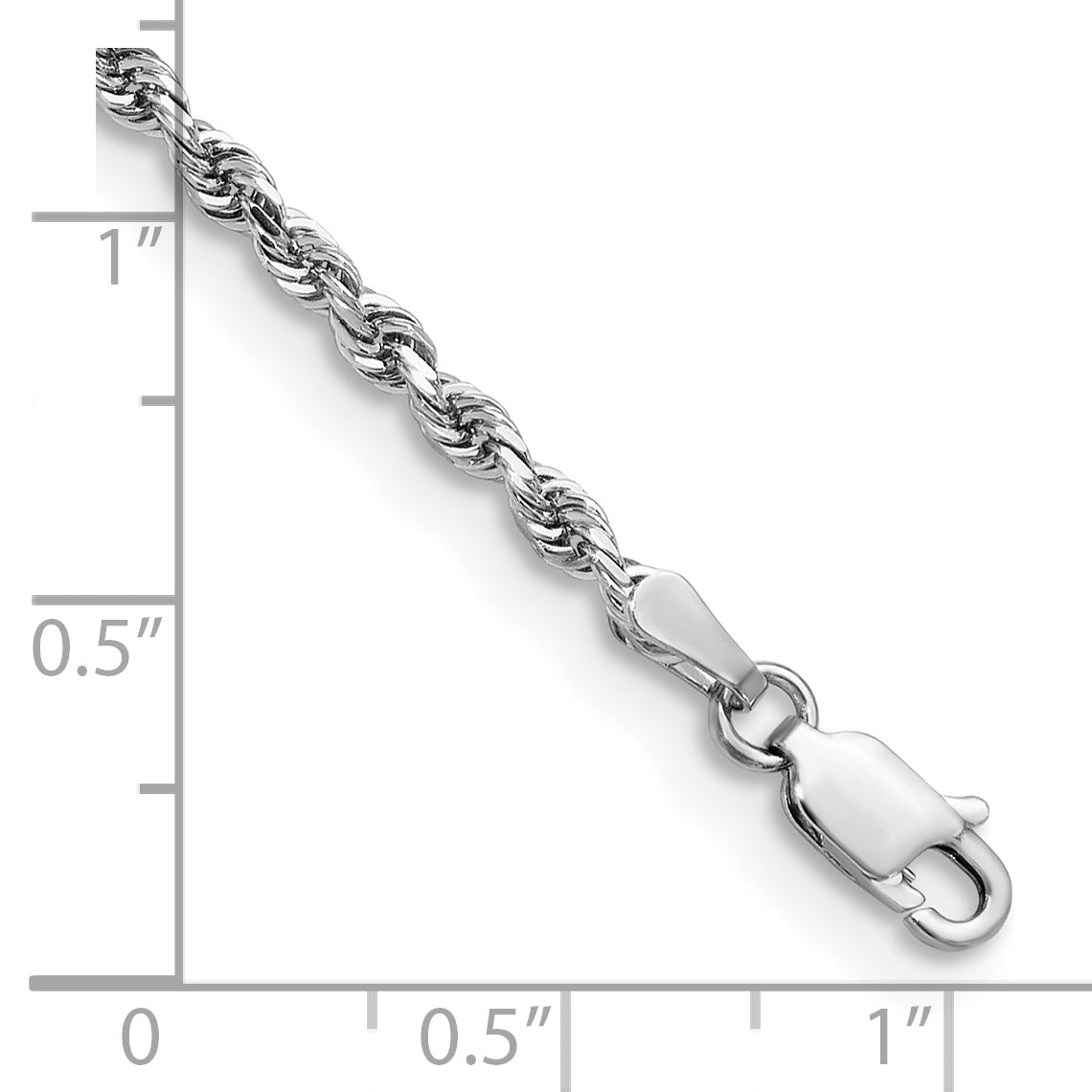14k White Gold 2.75mm D/C Quadruple Rope Chain