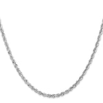 14k White Gold 3.0mm D/C Quadruple Rope Chain