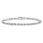 14k White Gold 3.0mm D/C Quadruple Rope Chain