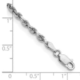 14k White Gold 3.0mm D/C Quadruple Rope Chain