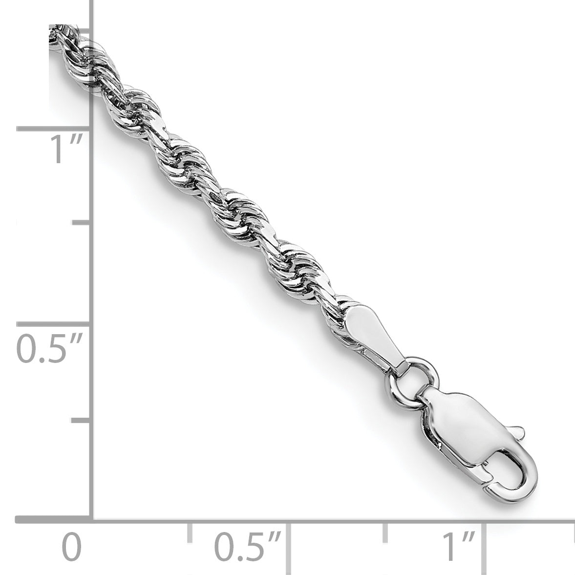 14k White Gold 3.0mm D/C Quadruple Rope Chain
