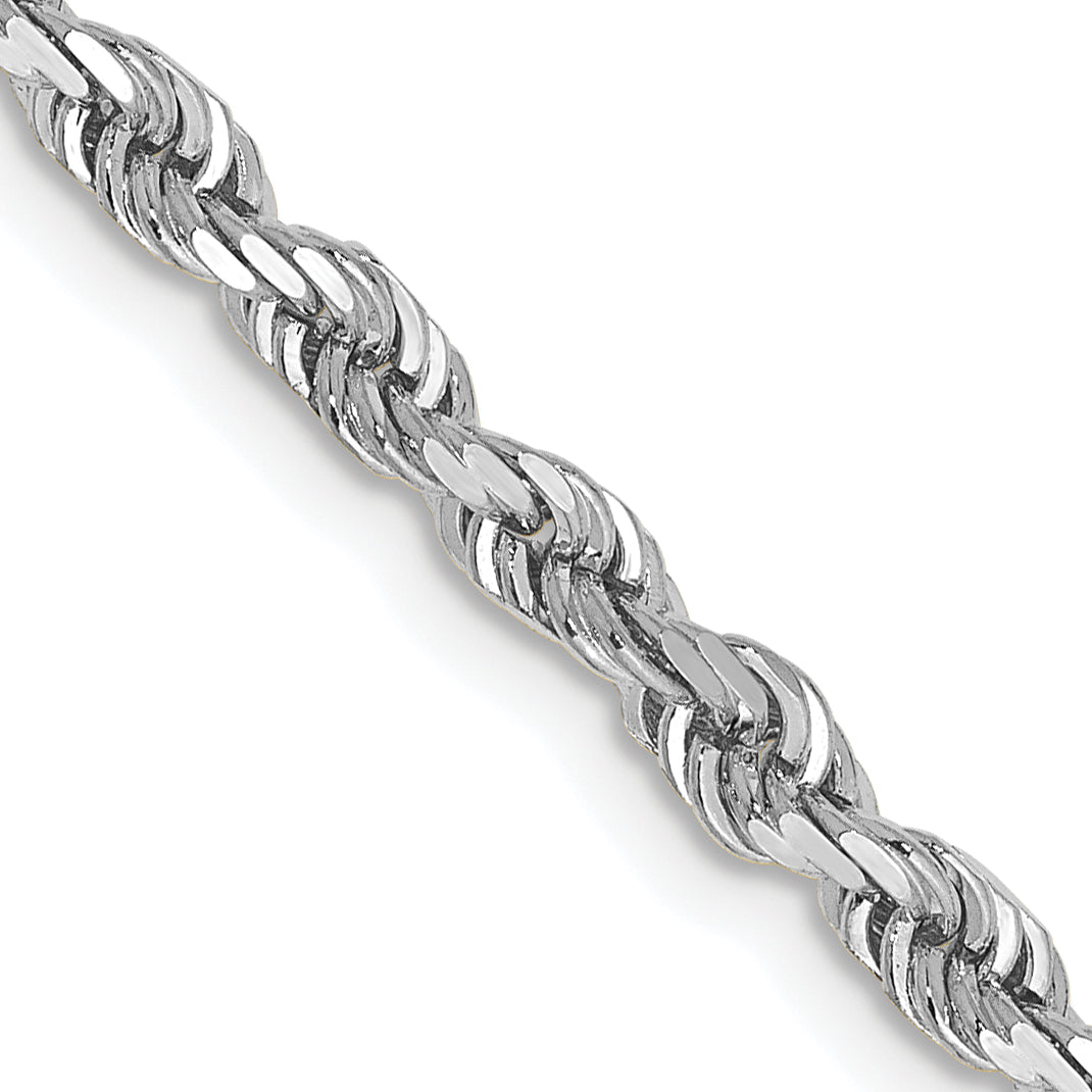 14k White Gold 3.35mm D/C Quadruple Rope Chain