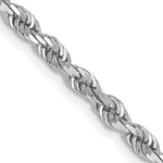 14k White Gold 3.35mm D/C Quadruple Rope Chain