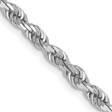 14k White Gold 3.35mm D/C Quadruple Rope Chain