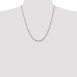 14k White Gold 3.35mm D/C Quadruple Rope Chain