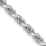 14k White Gold 4.0mm D/C Quadruple Rope Chain