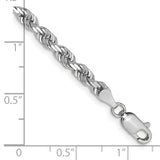 14k White Gold 4.0mm D/C Quadruple Rope Chain