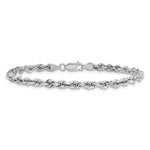 14k White Gold 4.0mm D/C Quadruple Rope Chain