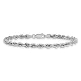 14k White Gold 4.0mm D/C Quadruple Rope Chain