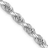 14k White Gold 4.5mm D/C Quadruple Rope Chain