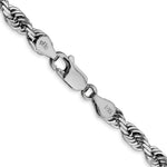 14k White Gold 4.5mm D/C Quadruple Rope Chain