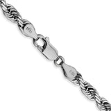 14k White Gold 4.5mm D/C Quadruple Rope Chain