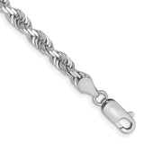 14k White Gold 4.5mm D/C Quadruple Rope Chain