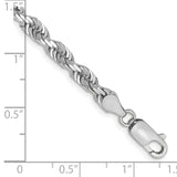 14k White Gold 4.5mm D/C Quadruple Rope Chain