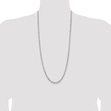 14k White Gold 5.0mm D/C Quadruple Rope Chain