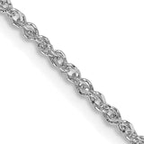 14K White Gold 1.7mm Ropa Chain