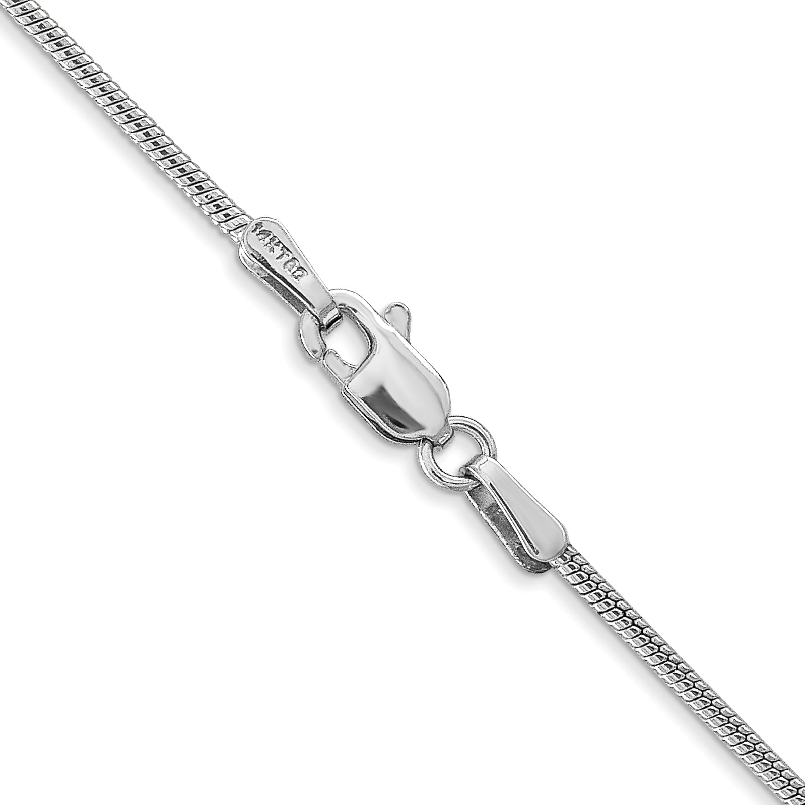 14k White Gold 1.4mm Round Snake Chain