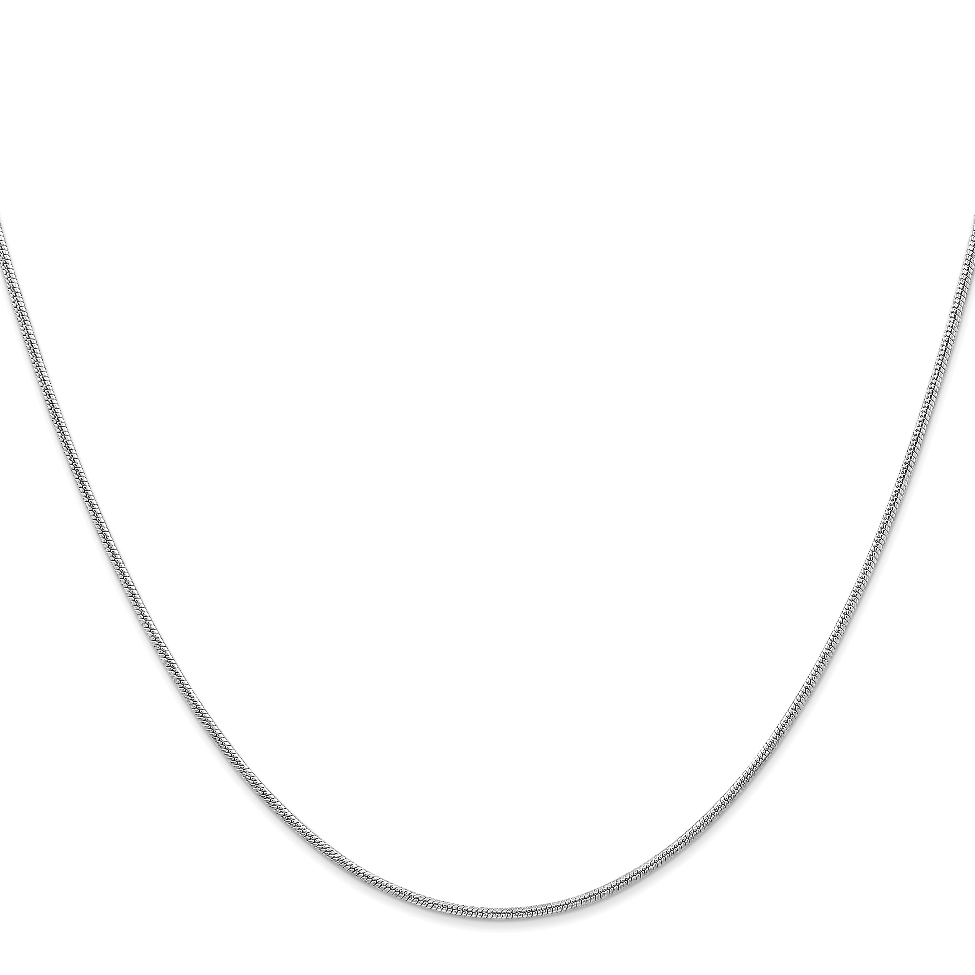 14k White Gold 1.4mm Round Snake Chain