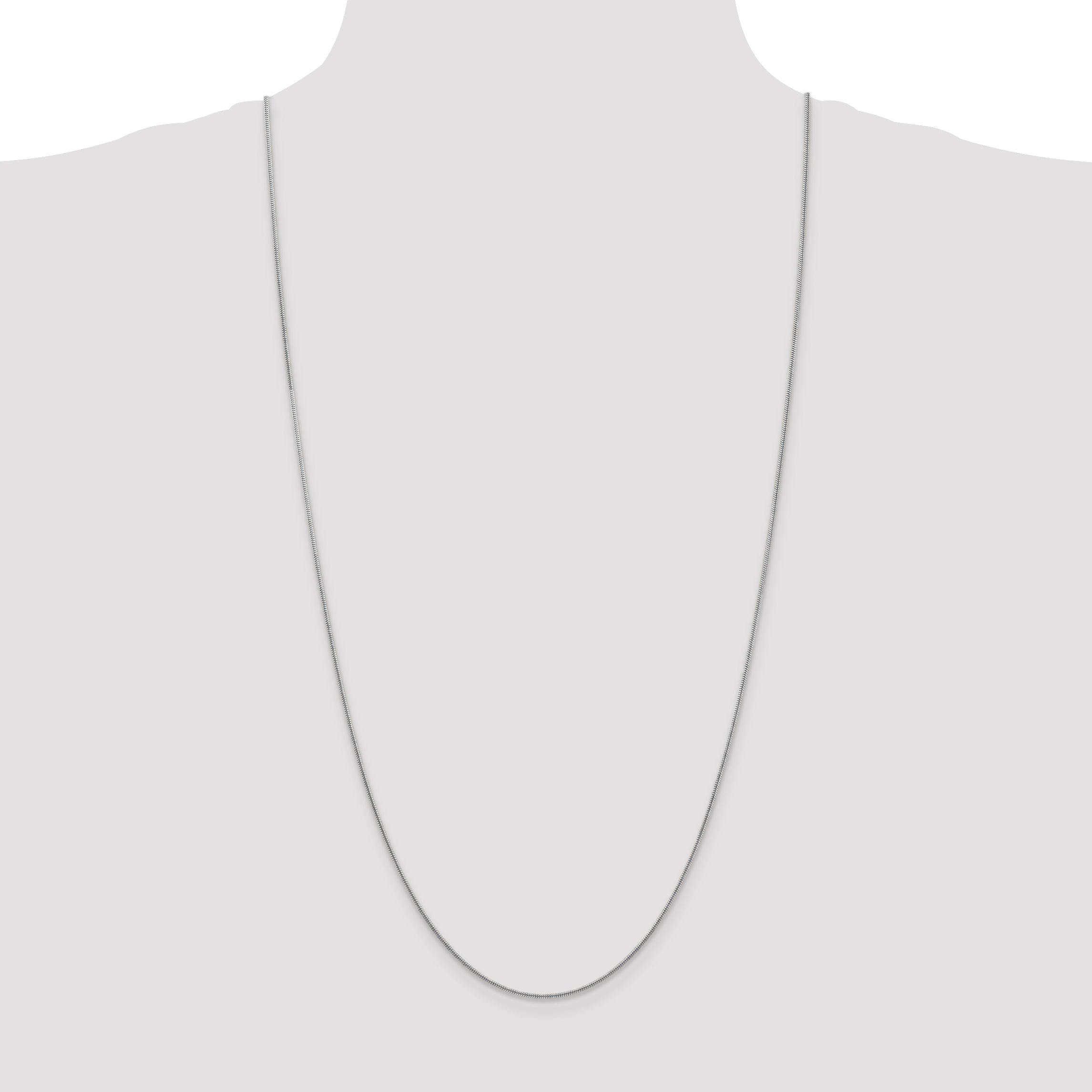 14k White Gold 1.4mm Round Snake Chain