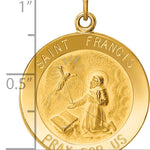 14k Saint Francis Medal Pendant