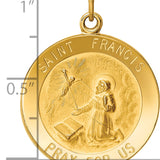 14k Saint Francis Medal Pendant