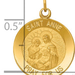 14k Saint Anne Medal Charm