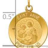 14k Saint Anne Medal Charm