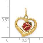 14k Enameled Ladybug in Heart Charm