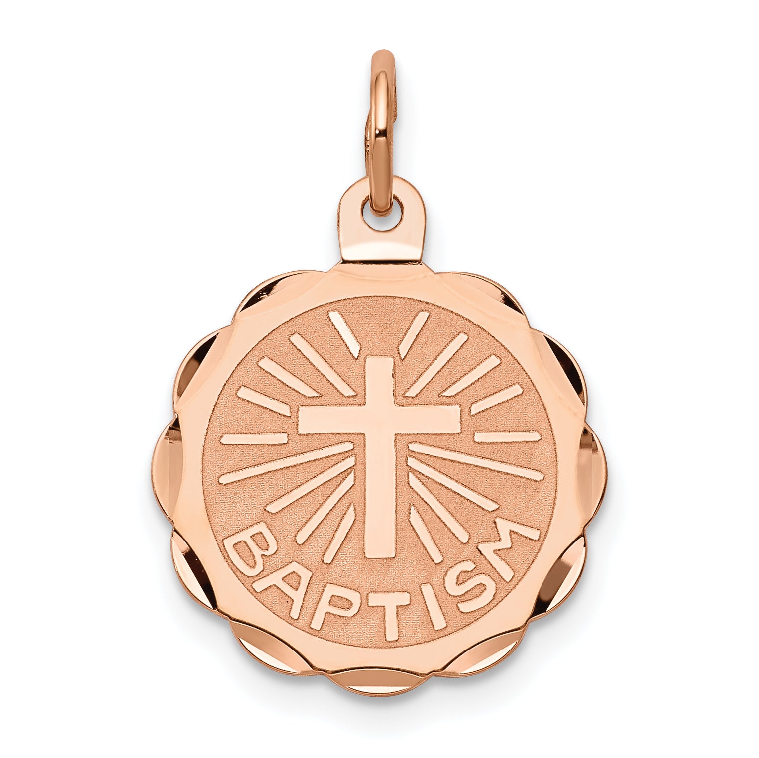 14k Rose Gold Baptism Charm