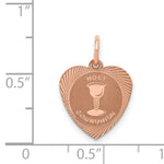 14k Rose Gold Holy Communion Heart Charm