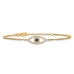 14k  A Diamond/Sapphire Evil Eye w/ 1in Ext.Bracelet