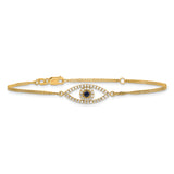 14k  A Diamond/Sapphire Evil Eye w/ 1in Ext.Bracelet