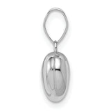 14k White Gold 3D Puffed Heart Pendant